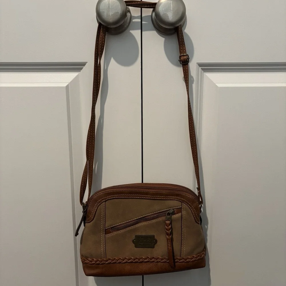 BOC Born Concept‎ Faux Leather Crossbody Bag Purse Tan Brown